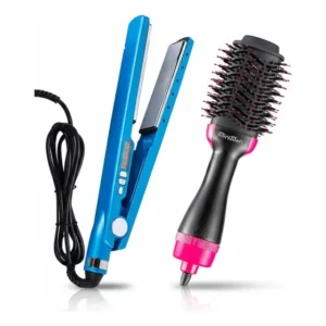 Kit Salão Em Casa Escova Secadora 110v E Chapinha Titanium 110v
