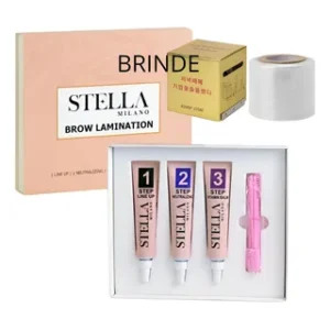 Kit Lash Lifiting E Brown Lamination Stella Milano + Brinde Branco C 1 Mm