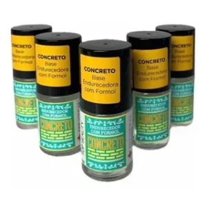 Kit 5 Base Concreto Endurecedor Formol Top Beauty Sos Verde